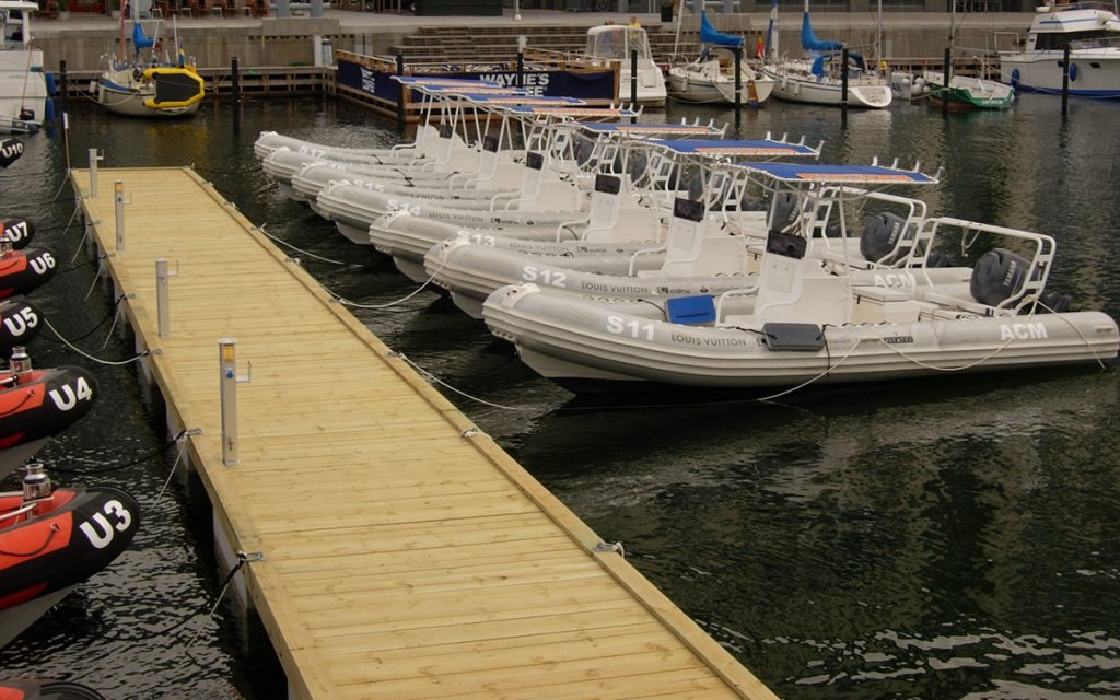 Pontoons with concrete floats
