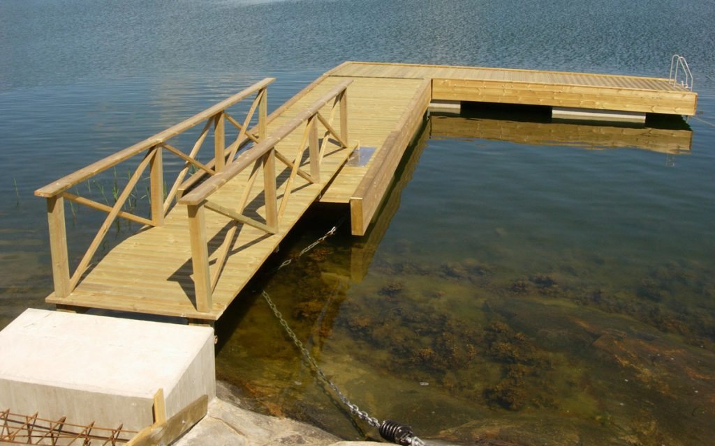 Pontoons with concrete floats